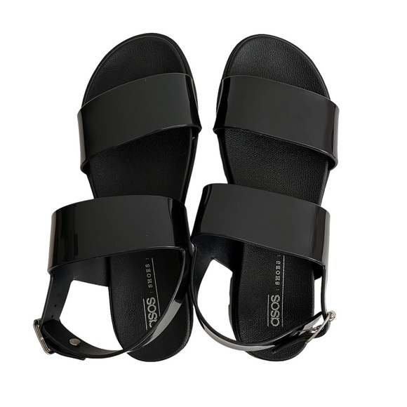 ASOS Chunky Lug Sole Platform Strappy Sandals Black size 8 - Picture 11 of 15